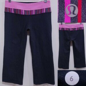 Lululemon Groove Reversible Crop Leggings 6 Small Woman's Pants Capri Pink